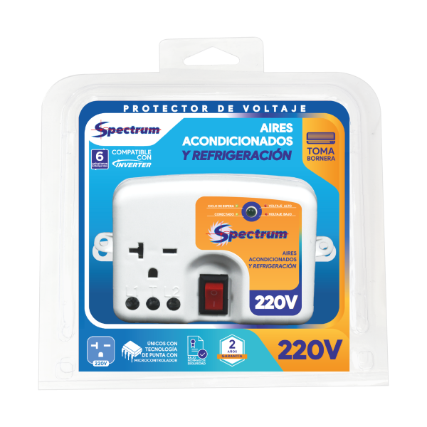 Protector de Aire Acondicionado y Equipos de Refrigeración 220 VAC Bornera/Toma